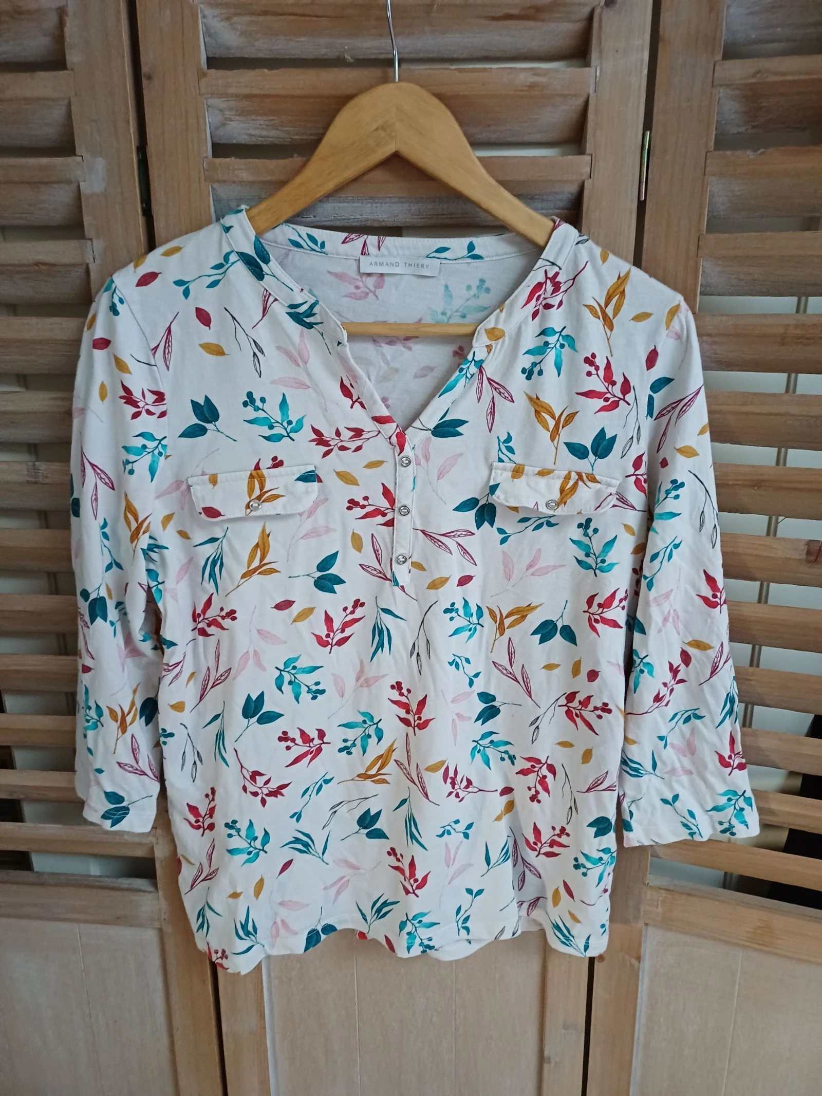 Blouse blanche à motif - Coton - 38 | Armand Thiery 